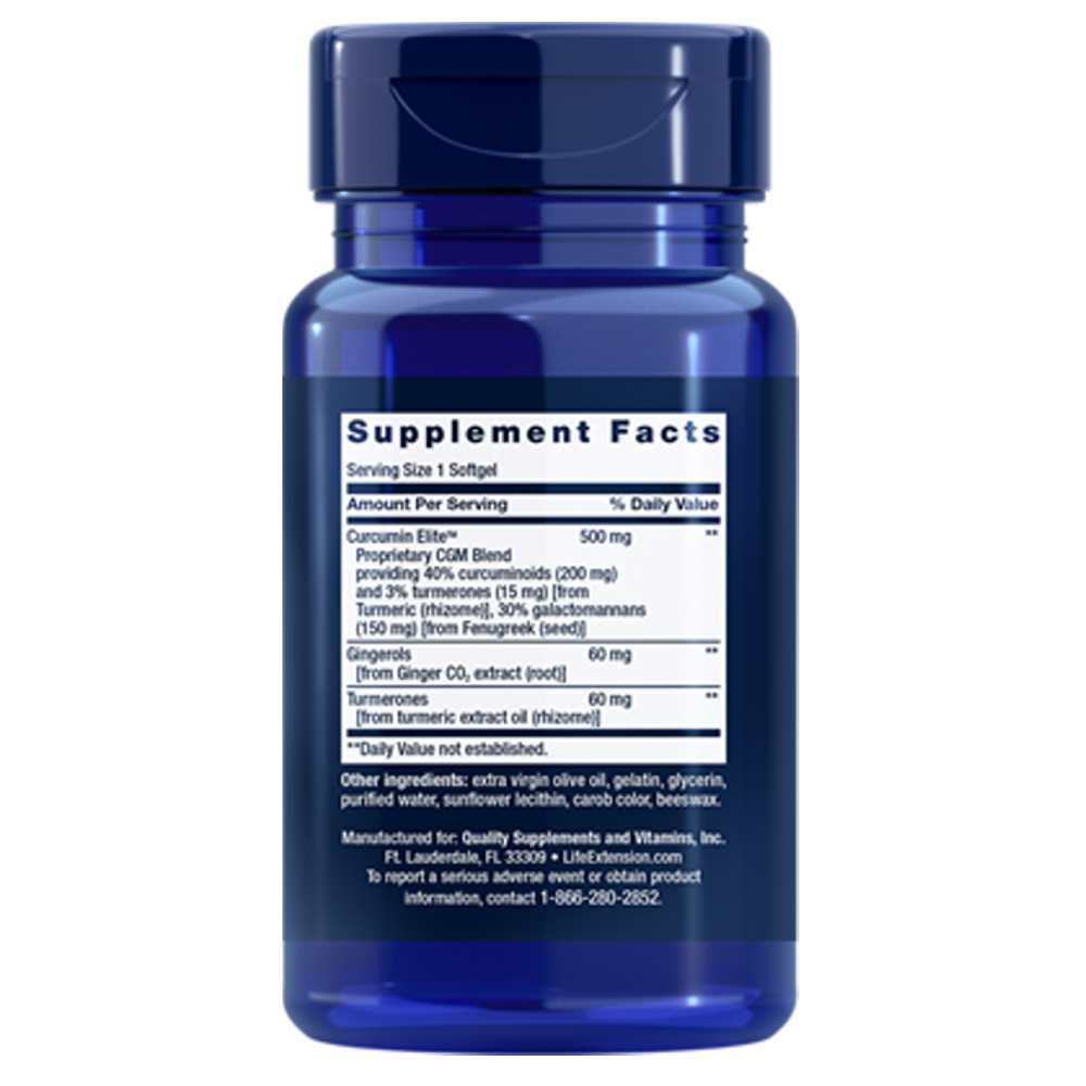 Life Extension Advanced Curcumin Elite™ Turmeric Extract, Ginger &amp; Turmerones – 30 Softgels thumbnail 2