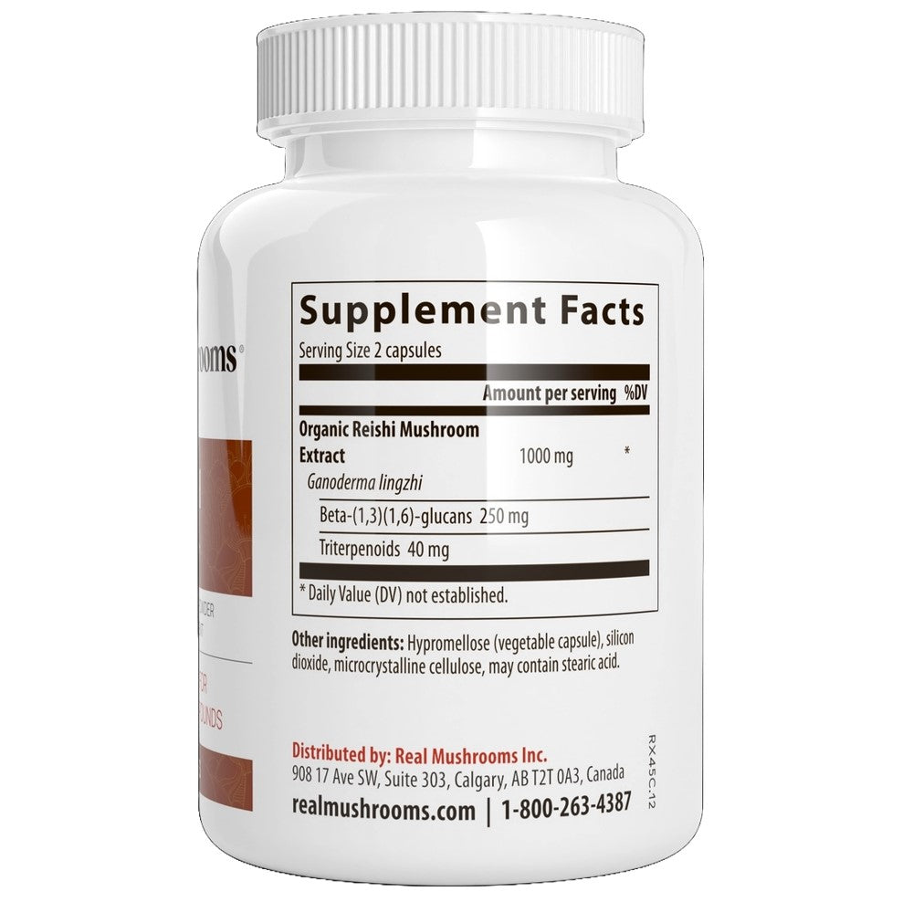 Real Mushrooms Reishi Longevity+ Mushroom Extract Capsules – 90 Capsules | Quality Grown &amp; Verified for Active Compounds thumbnail 2