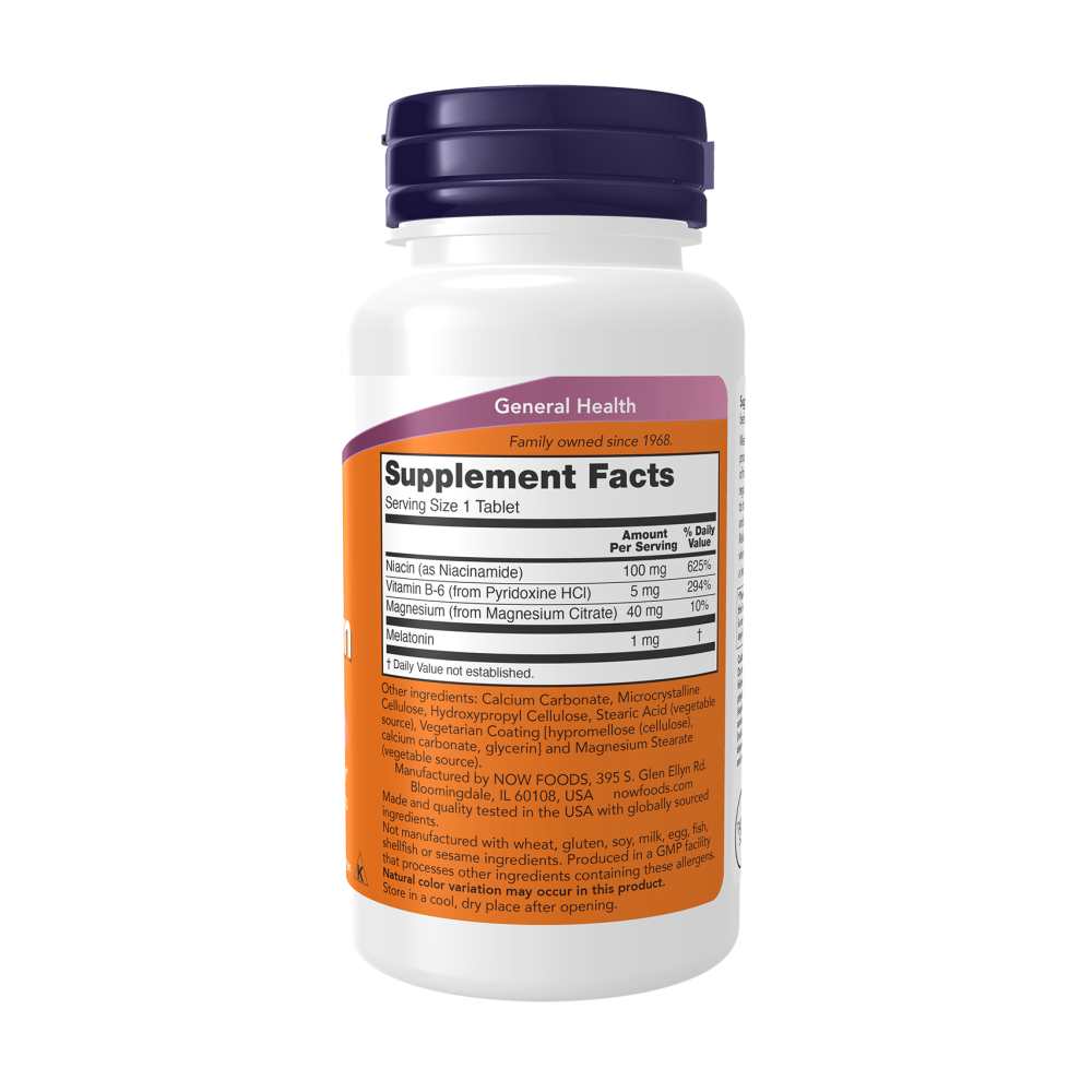 Now Foods Melatonin 1mg – Healthy Sleep Cycle &amp; Digestive Support – 100 Tablets thumbnail 2