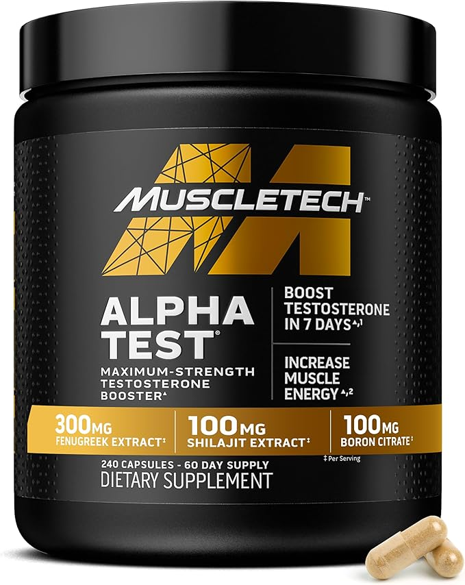 Alphatest Muscletech Test Booster 300mg: Peak Performance &amp; Strength with Shilajit &amp; Fenugreek thumbnail 3