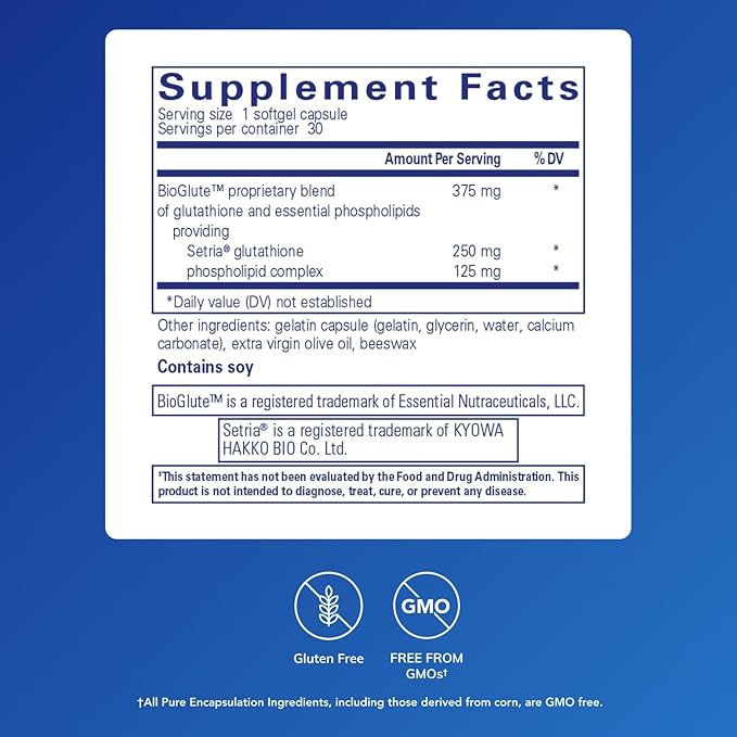 Pure Encapsulations Liposomal Glutathione 60 Softgel Capsules – Gluten-Free &amp; Non-GMO thumbnail 3