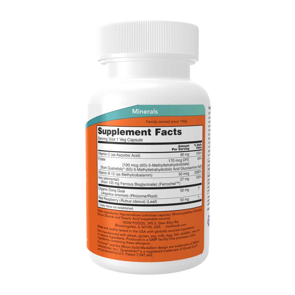Now Foods Iron Complex – Gentle &amp; Non-Constipating Iron Bisglycinate – 100 Veg Capsules thumbnail 2