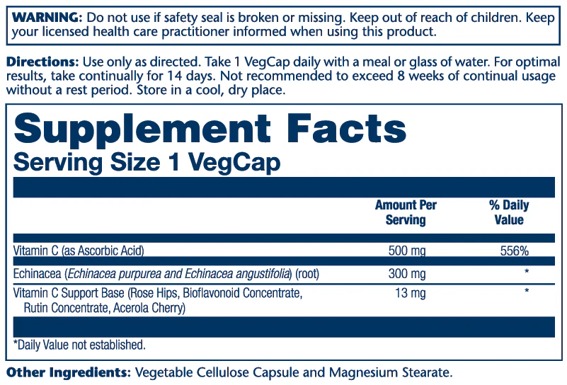 Solaray Vitamin C &amp; Echinacea 60 Caps thumbnail 2