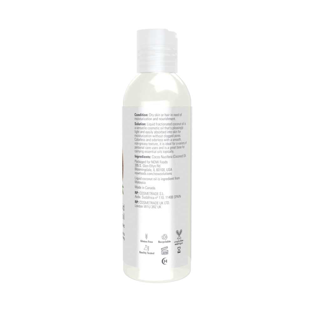 Now Foods Liquid Coconut Oil – 100% Pure &amp; Fractionated – Versatile Skin &amp; Hair Oil – 118 M L thumbnail 2