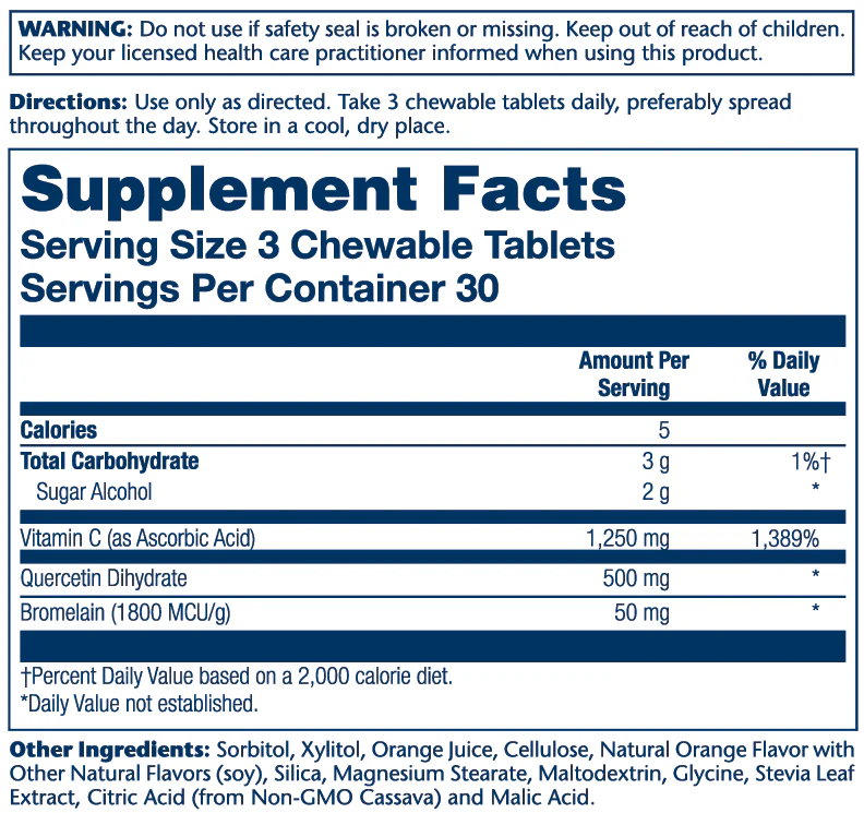 Solaray Qbc Plex Quercetin &amp; Bromelain 90 Chewables thumbnail 2