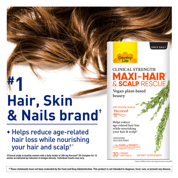 Country Life Vitamins Maxi-Hair® &amp; Scalp Rescue 30 Softgels thumbnail 2