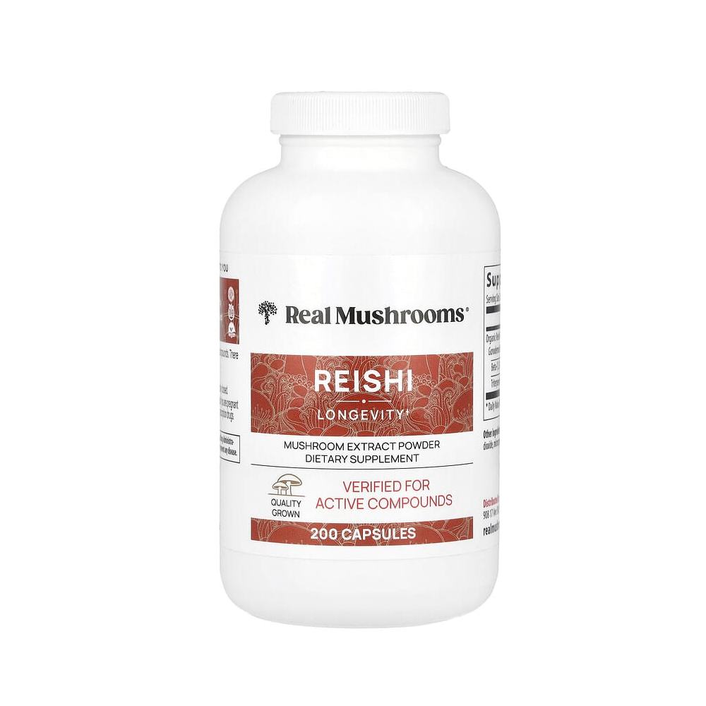Real Mushrooms Reishi Longevity+ Mushroom Extract Capsules – 90 Capsules | Quality Grown &amp; Verified for Active Compounds thumbnail 4