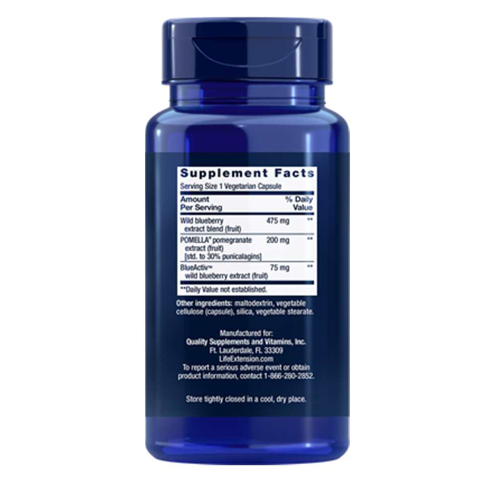 Life Extension Blueberry Extract &amp; Pomegranate – 60 Vegetarian Capsules thumbnail 2