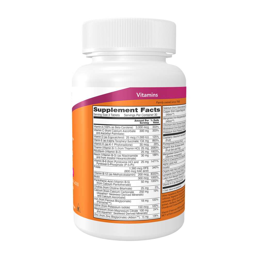Now Foods Eve™ Women’s Multi – with Alpha Lipoic Acid, Pomegranate &amp; Acai – 90 Tablets thumbnail 3