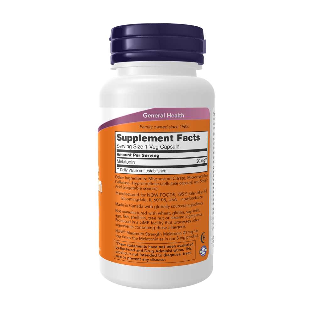 Now Foods Maximum Strength Melatonin – 20 Mg for Deep Sleep, Gi &amp; Antioxidant Support – 90 Capsules thumbnail 2
