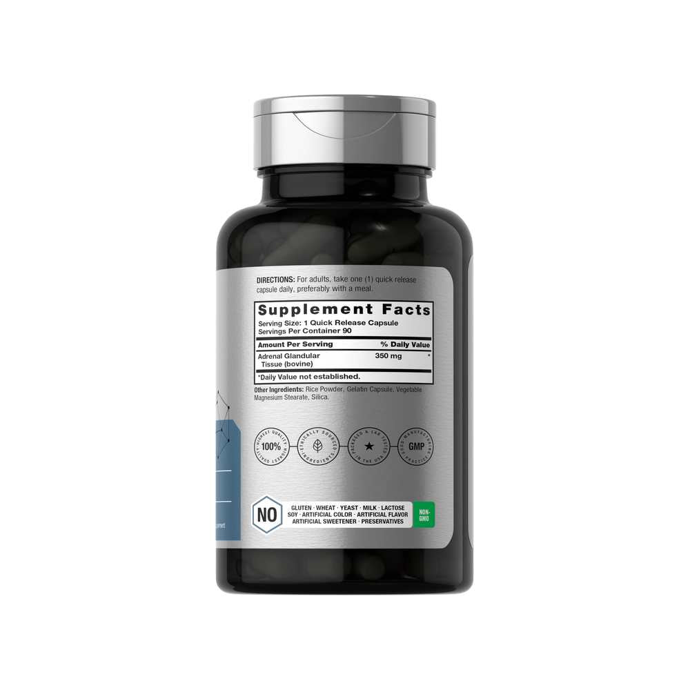 Horbäach Raw Adrenal Glandular 350mg | 90 Capsules thumbnail 2