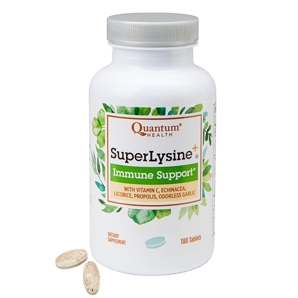 Quantum Health Super Lysine Immune Support with Vitamin C, Echinacea, Licorice, Propolis &amp; Odorless Garlic, 180 Tablets thumbnail 3