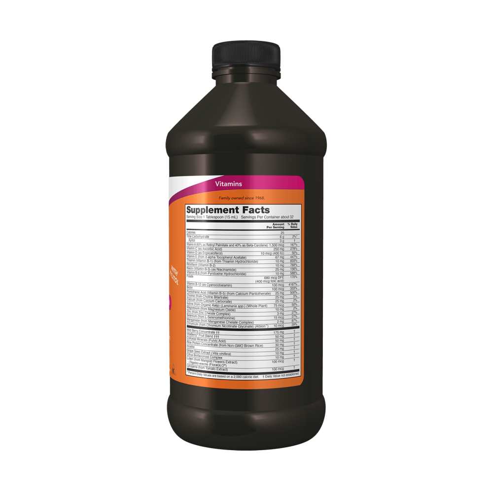 Now Foods Liquid Multi – Liquid Multivitamin &amp; Mineral – Wild Berry Flavor – 16 FL OZ thumbnail 2