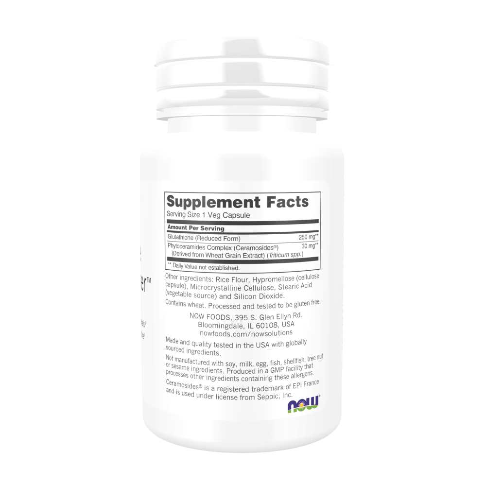 Now Foods Glutathione Skin Brightener™ – Ceramosides® Complex Formula – Skin Tone &amp; Texture Support – 30 Veg Capsule thumbnail 2