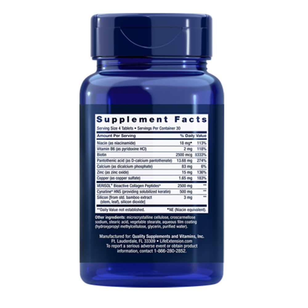 Life Extension Hair, Skin &amp; Nails Collagen Plus Formula – 120 Tablets thumbnail 2