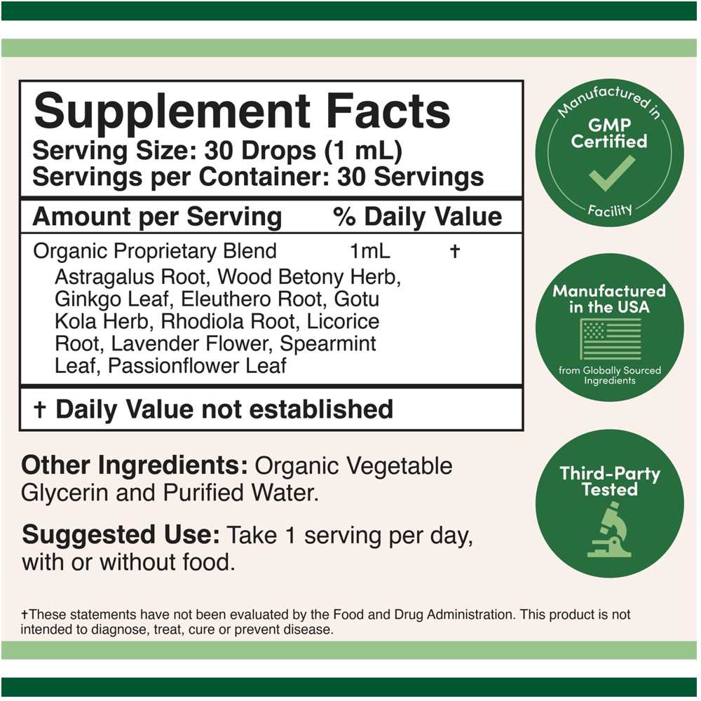 Double Wood Liquid Adrenal Support – Stress &amp; Cortisol Balance Formula | 1 Fl Oz (30 M L) thumbnail 2