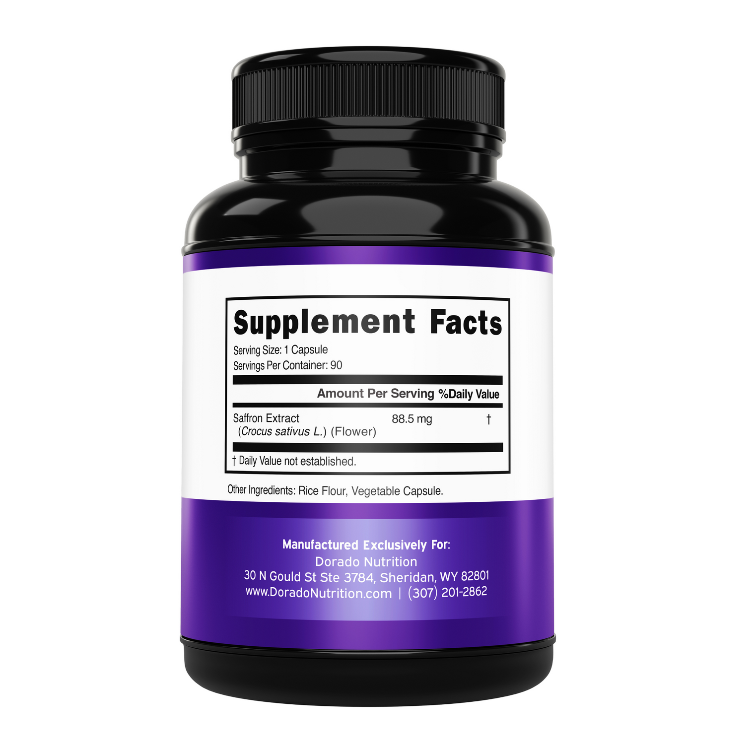 Dorado Nutrition Saffron Flower Extract Supplement 90 Capsules Women &amp; Men thumbnail 2