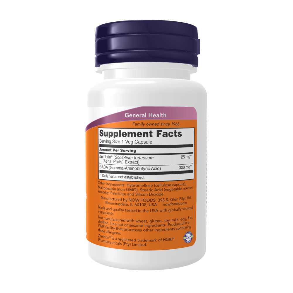 Now Foods Calm &amp; Focus with Zembrin® &amp; Gaba – 60 Veg Capsules thumbnail 2