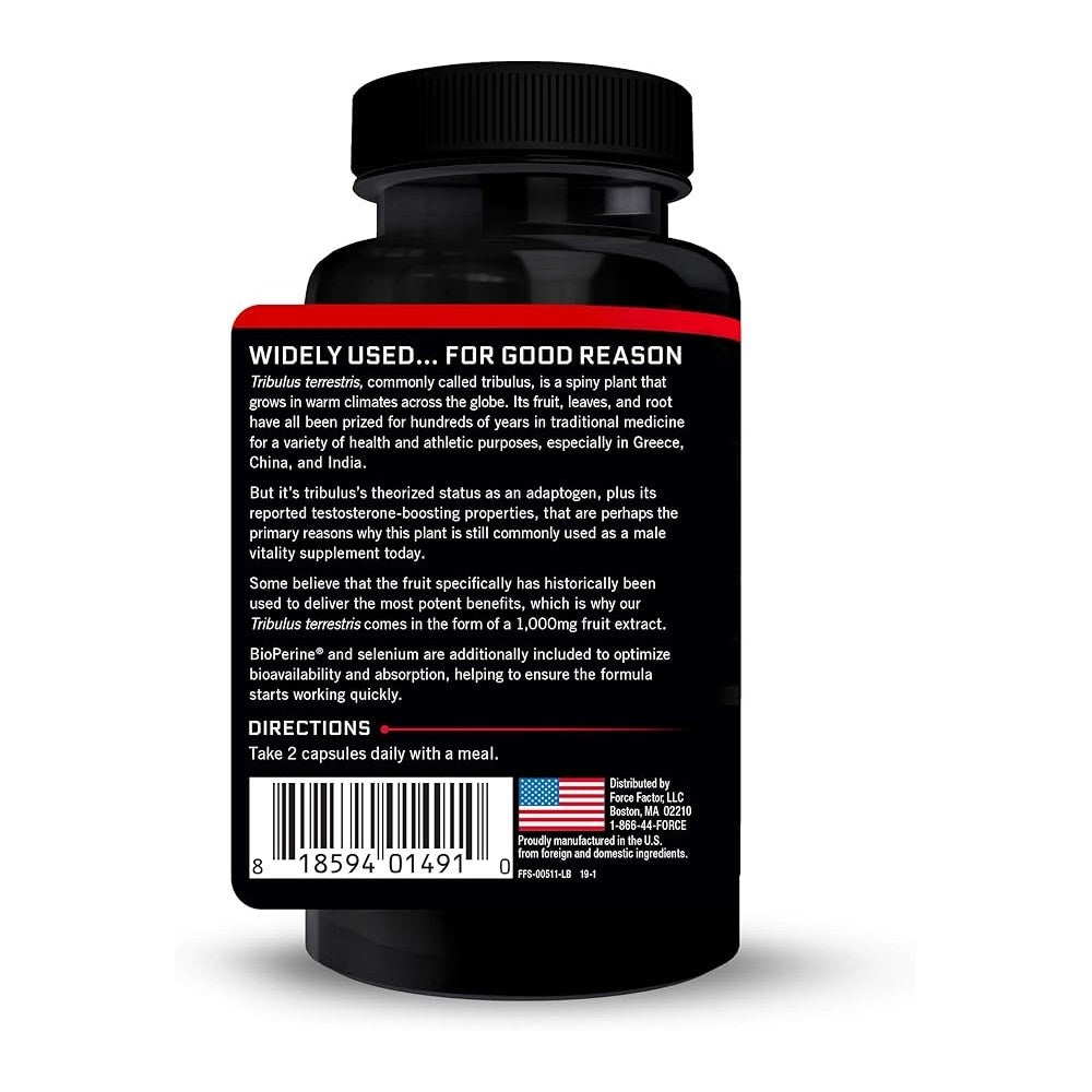 Force Factor Fundamentals Tribulus Terrestris - Natural Testosterone Booster - 60 Capsules - Powerful Formula for Superior Absorption &amp; Quick Results thumbnail 2
