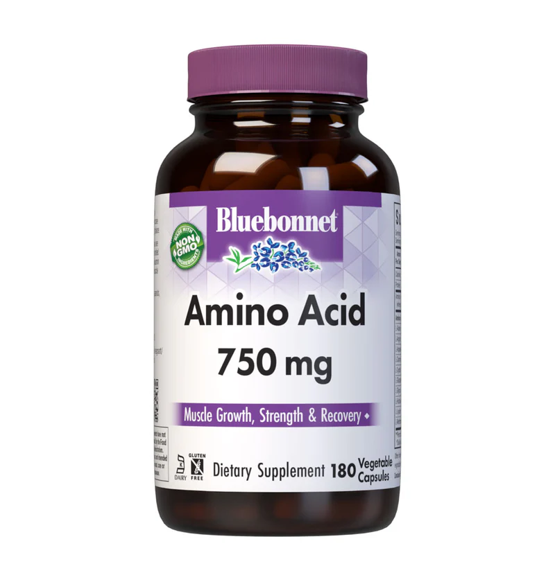 Bluebonnet Amino Acid 750 mg Capsules – Muscle Growth, Strength &amp; Repair, 120 Vegetable Capsules thumbnail 4