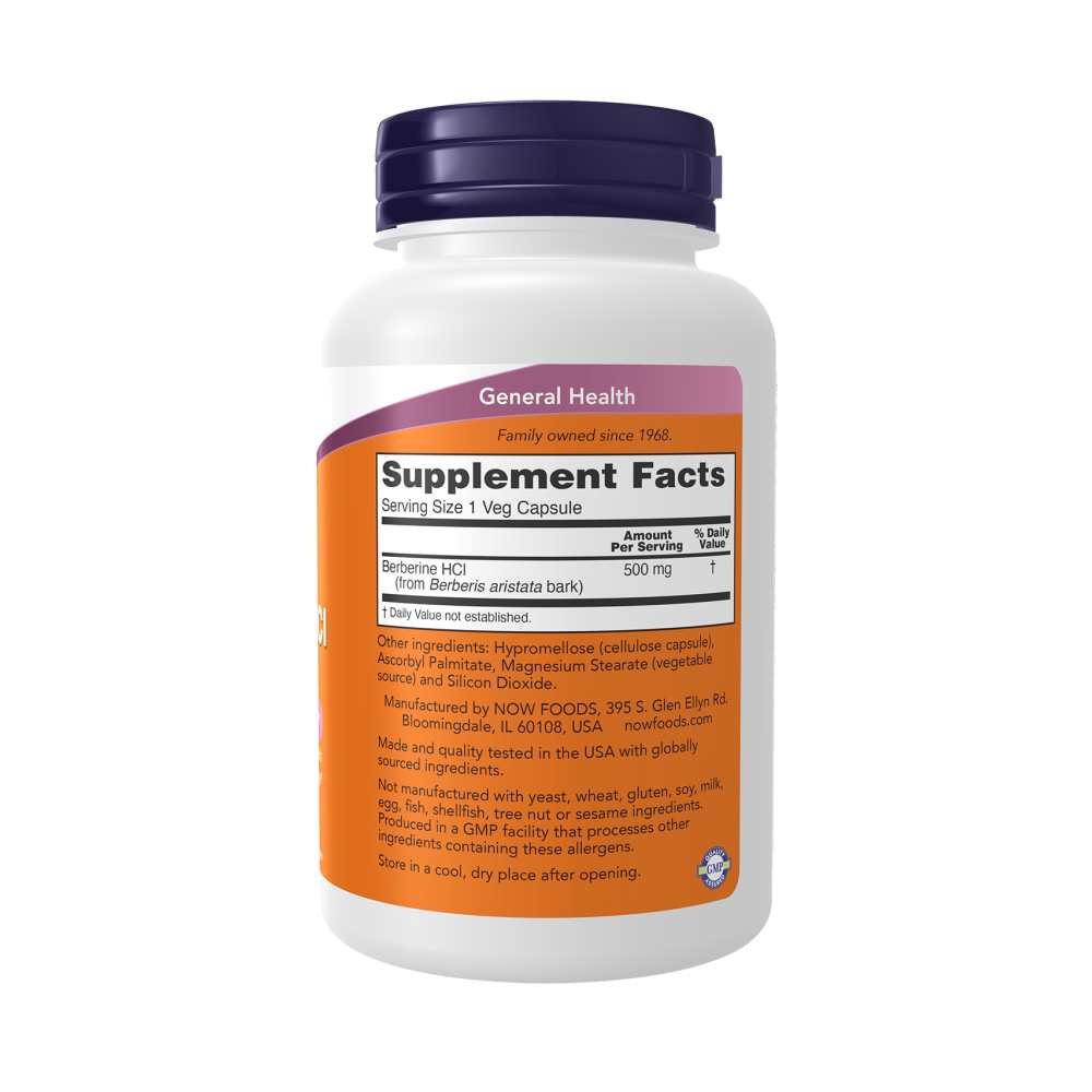 Now Foods Berberine H Cl 500 Mg – Glucose &amp; Lipid Metabolism Support – Cardiovascular Health – 90 Veg Capsules thumbnail 2