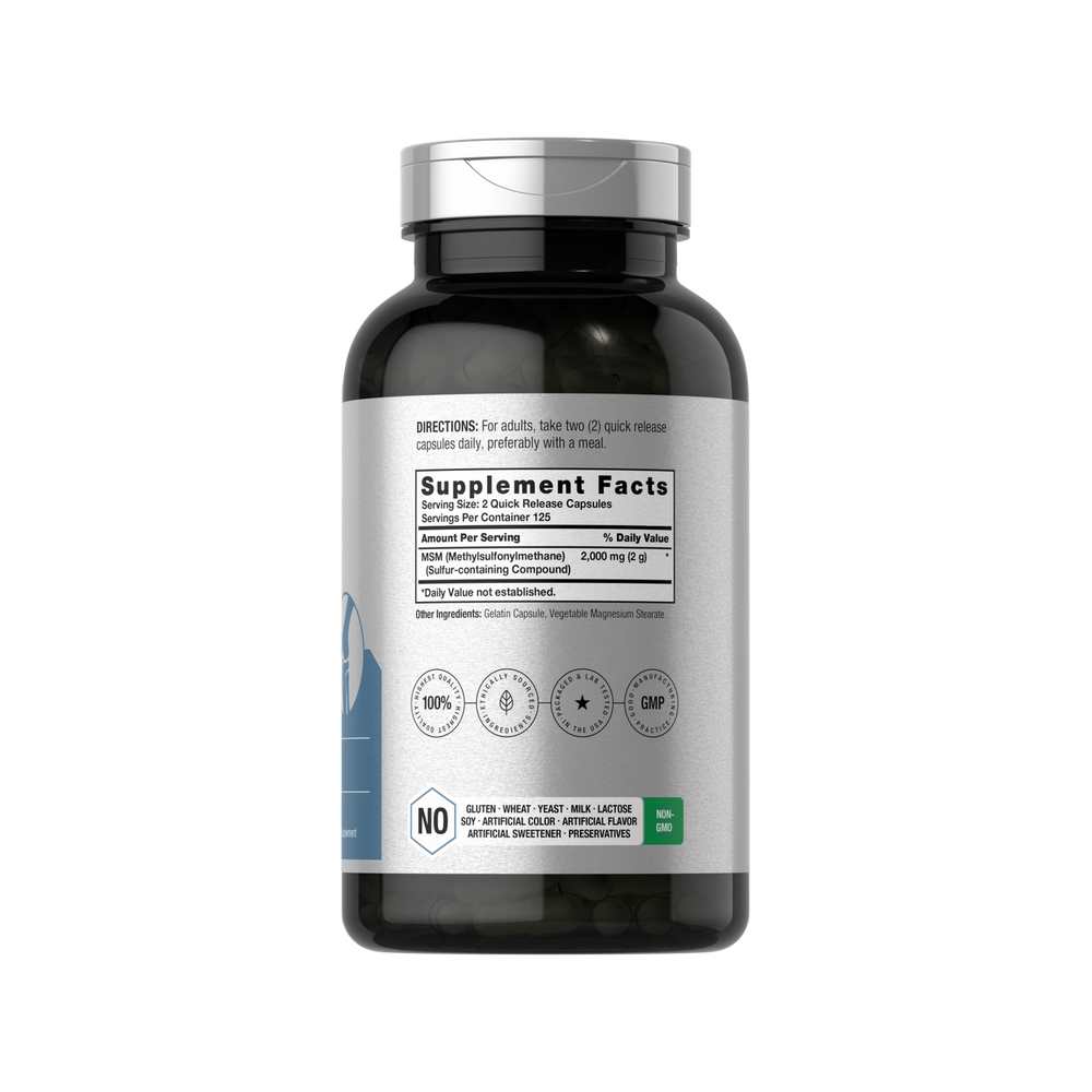 Horbäach Msm Supplement 2000mg per Serving | 250 Capsules thumbnail 2