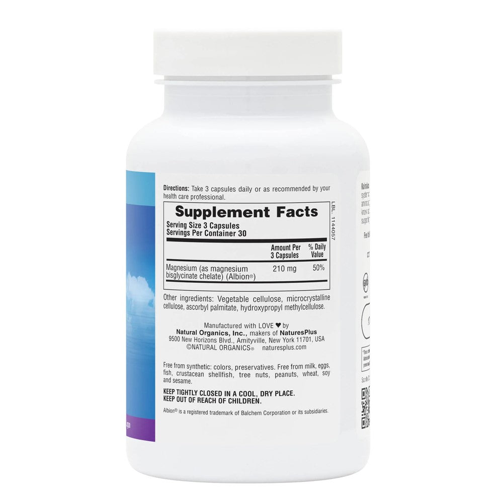 Natures Plus Magnesium Glycinate 210mg – Highly Absorbable &amp; Gentle on Stomach | 90 Capsules thumbnail 3