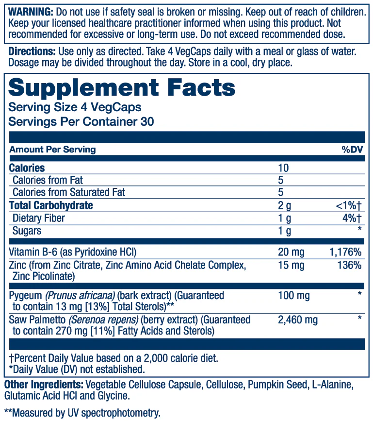 Solaray Saw Palmetto &amp; Pygeum 120 Caps thumbnail 2