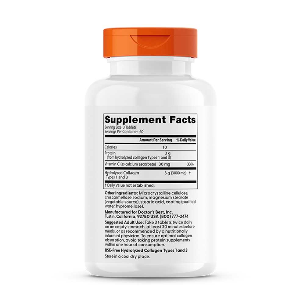 Doctor’s Best – Collagen 1 &amp; 3 + Vitamin C | Peptan | 3000 Mg | 180 Tablets | Beauty &amp; Mobility Support thumbnail 2