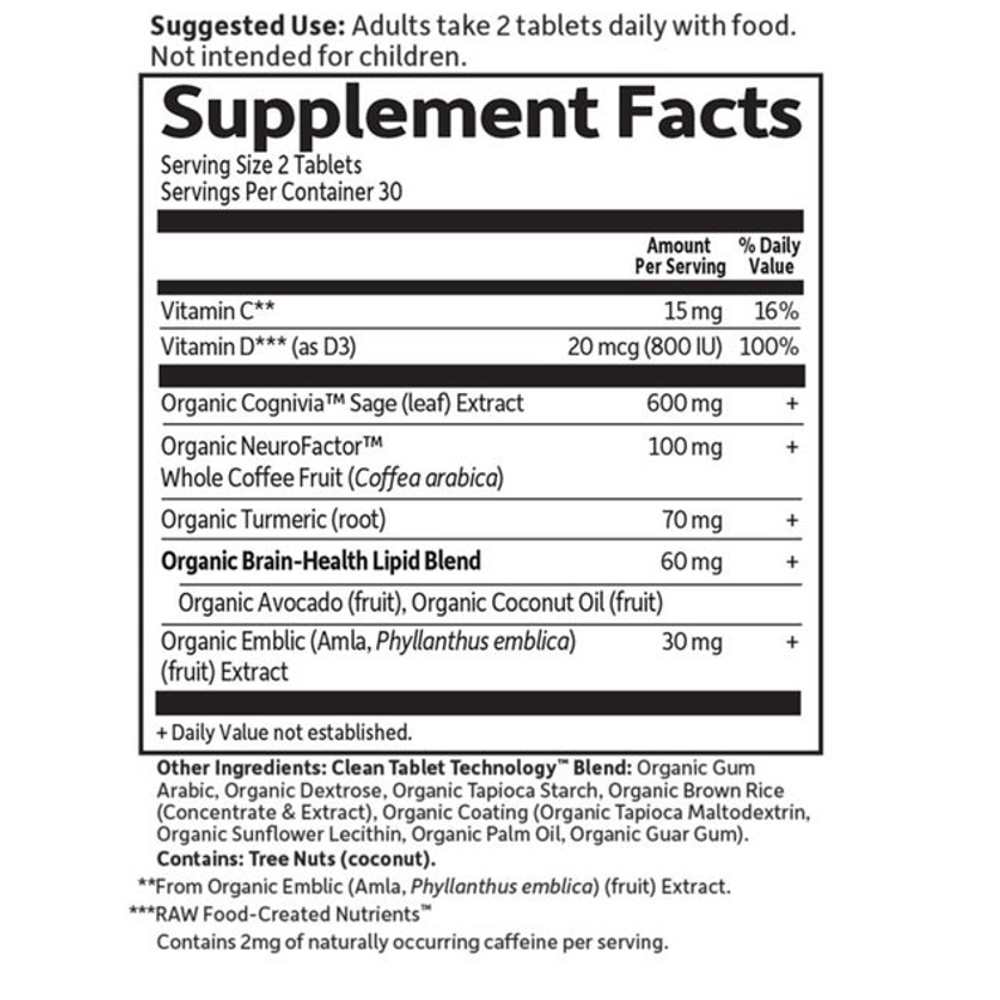 Garden of Life Dr. Formulated Memory &amp; Focus for Young Adults 60 Tablets thumbnail 2