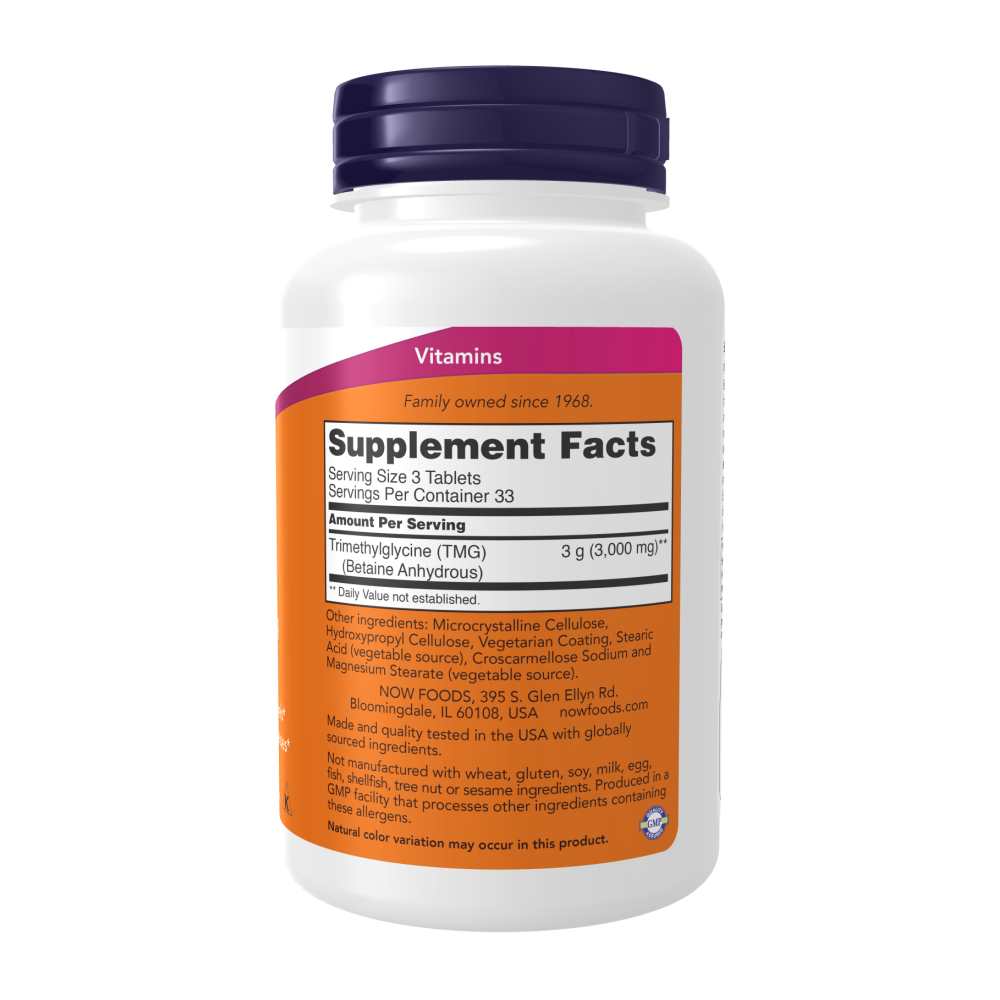 Now Foods Tmg (betaine) 1,000 Mg – Liver &amp; Methylation Support – 100 Tablets thumbnail 2
