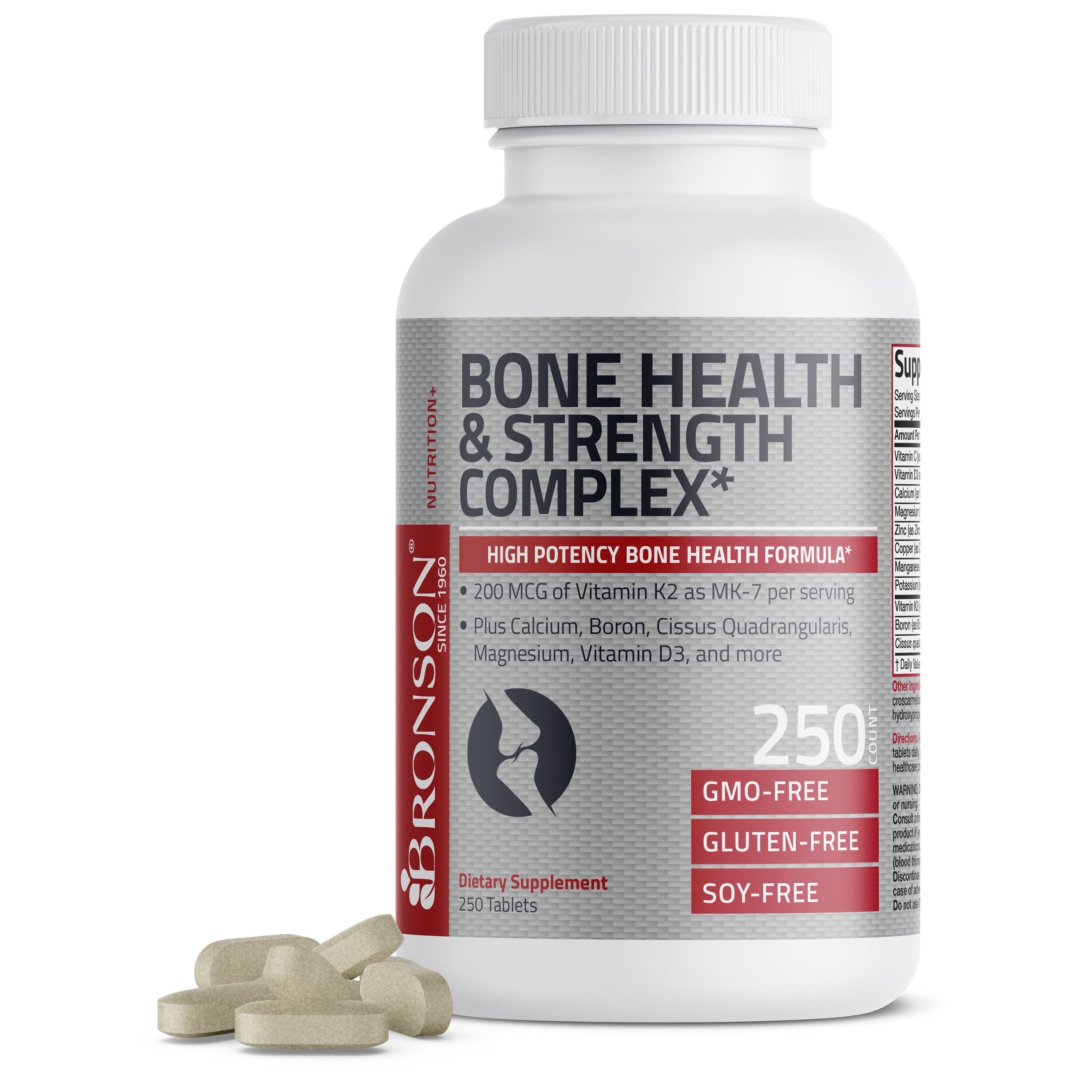 Bronson Vitamins Bone Health &amp; Strength Complex Formula 60 Caps thumbnail 3