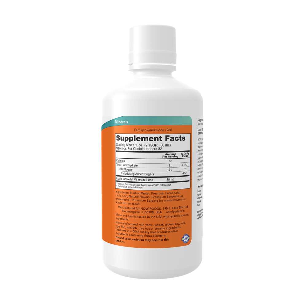 Now Foods Colloidal Minerals Raspberry Flavor – Fulvic Acid &amp; Plant-Derived Trace Minerals – 32 Fl Oz (946 M L) thumbnail 2