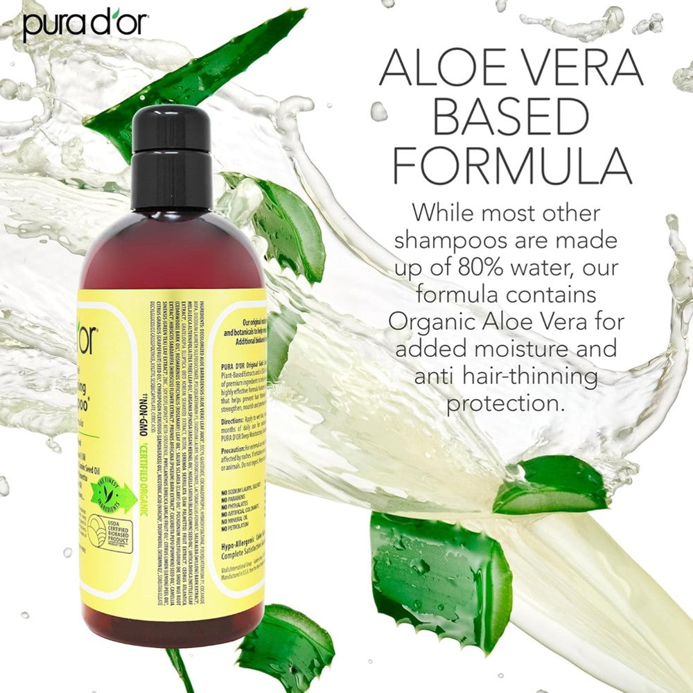 PURA D'OR Original Gold Label Anti Hair-Thinning Biotin Shampoo - 16oz for Men &amp; Women thumbnail 3
