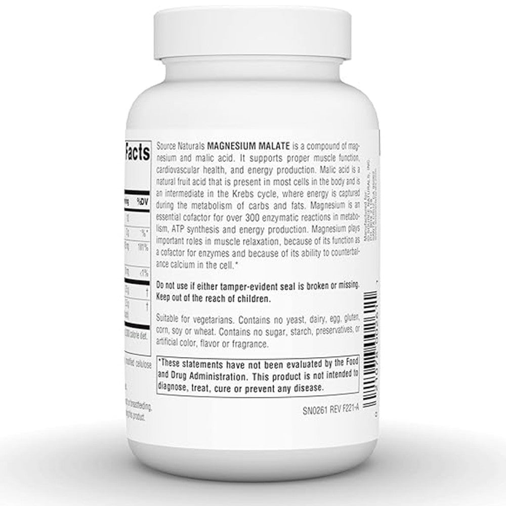 Source Naturals Magnesium Malate 3.750mg – Muscle &amp; Energy Support thumbnail 2