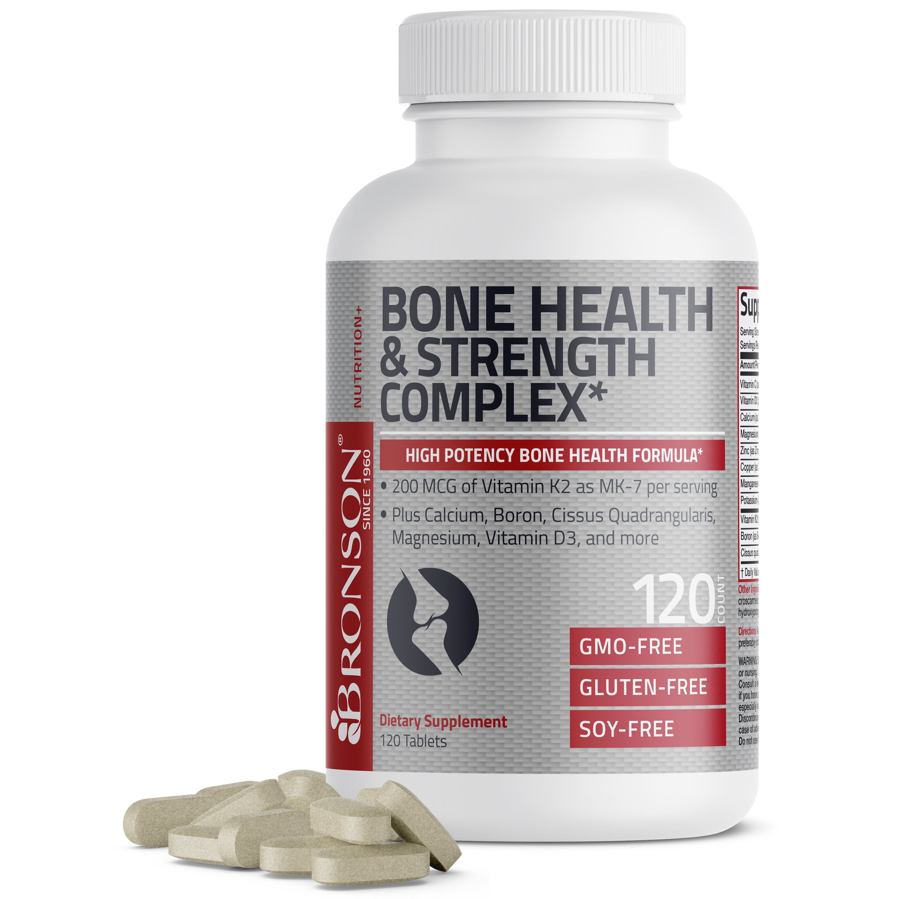 Bronson Vitamins Bone Health &amp; Strength Complex Formula 60 Caps thumbnail 2
