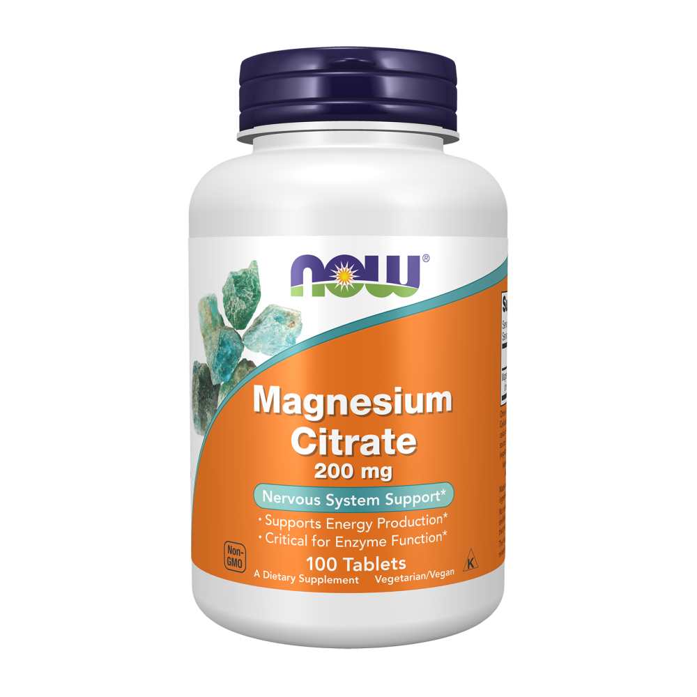 Now Foods Magnesium Citrate – 200mg – Nervous System &amp; Energy Support – 100 Tablets thumbnail 2