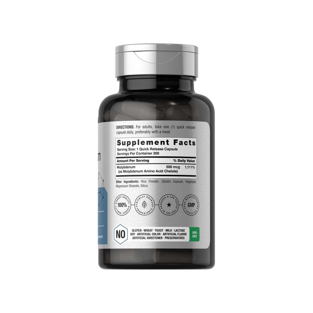 Horbäach Molybdenum 500mcg | 200 Capsules thumbnail 2
