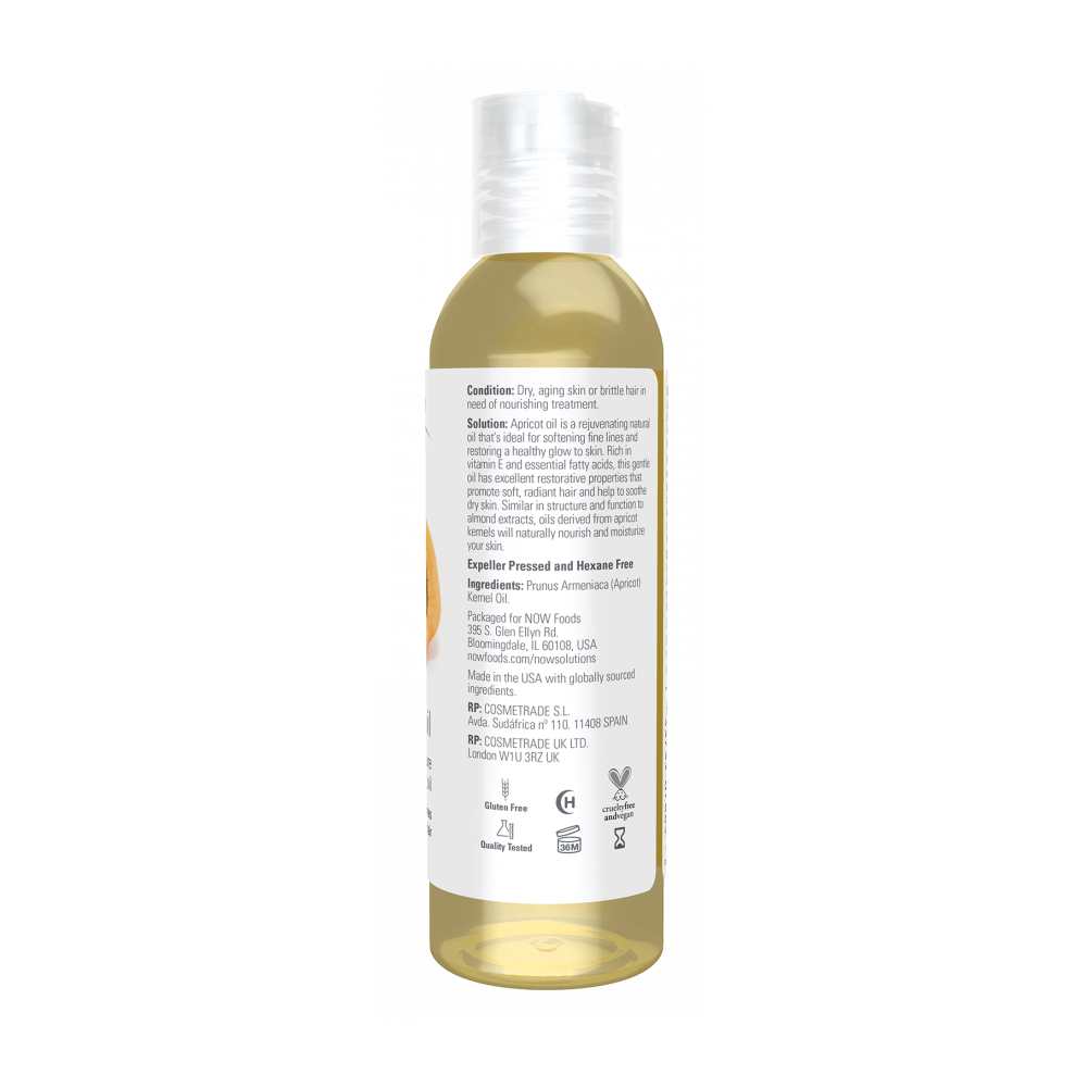 Now Foods Apricot Oil – 100% Pure Moisturizing Oil for Hair, Skin &amp; Scalp – Cold-Pressed &amp; Hexane-Free – 118 M L thumbnail 2