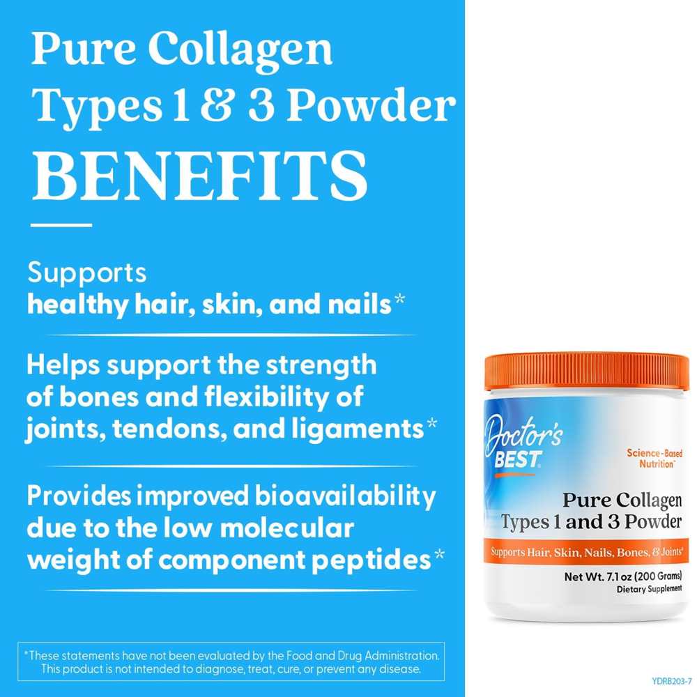Doctor’s Best Pure Collagen Peptides (types 1 &amp; 3) 200g thumbnail 2