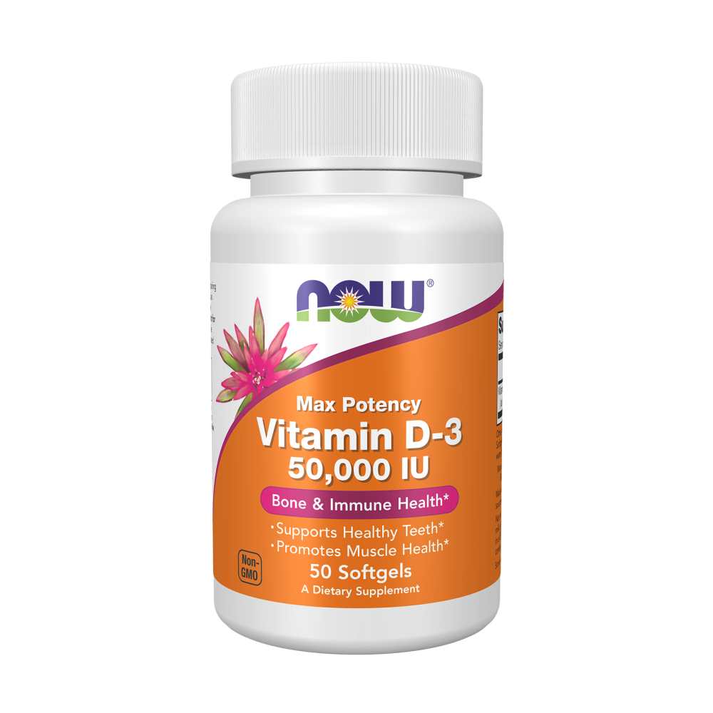 Now Foods Max Potency Vitamin D-3 50,000 Iu – Bone &amp; Immune Health – 12 Softgels thumbnail 2