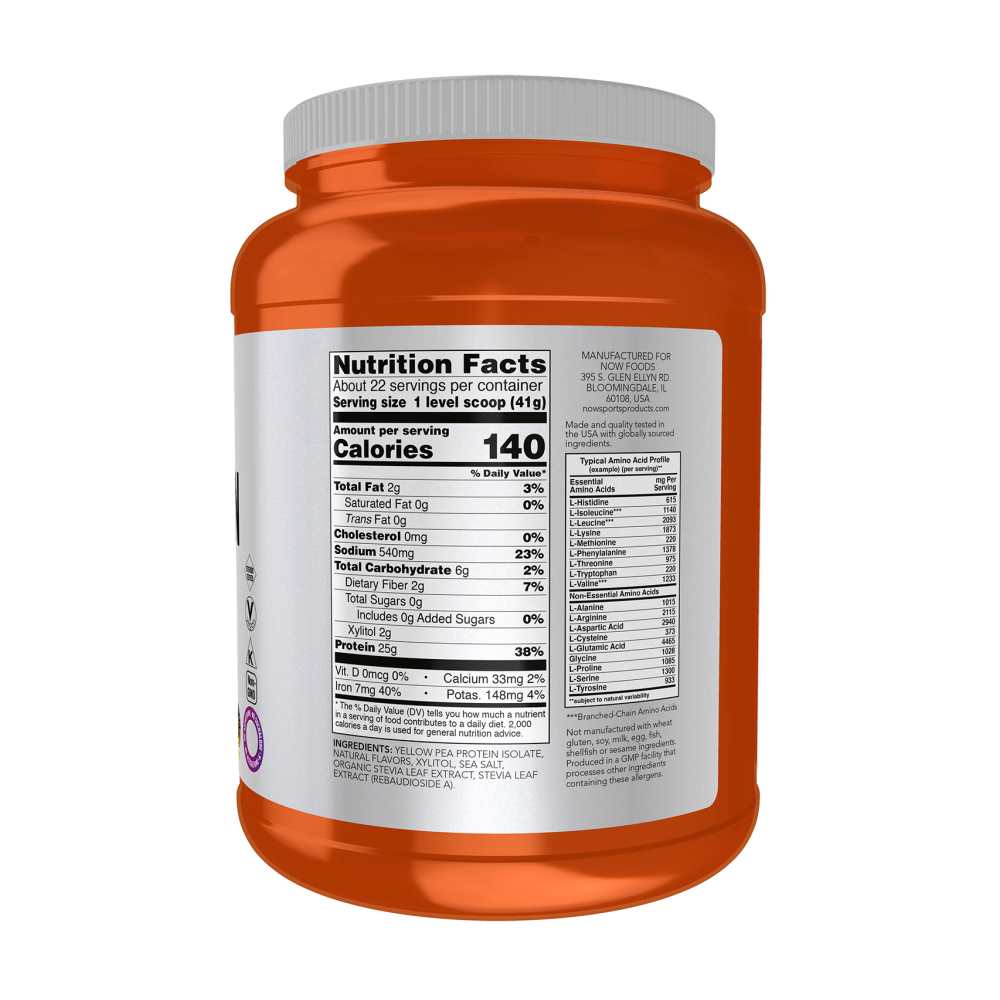 Now Sports Pea Protein, Vanilla Toffee Powder 907g thumbnail 2