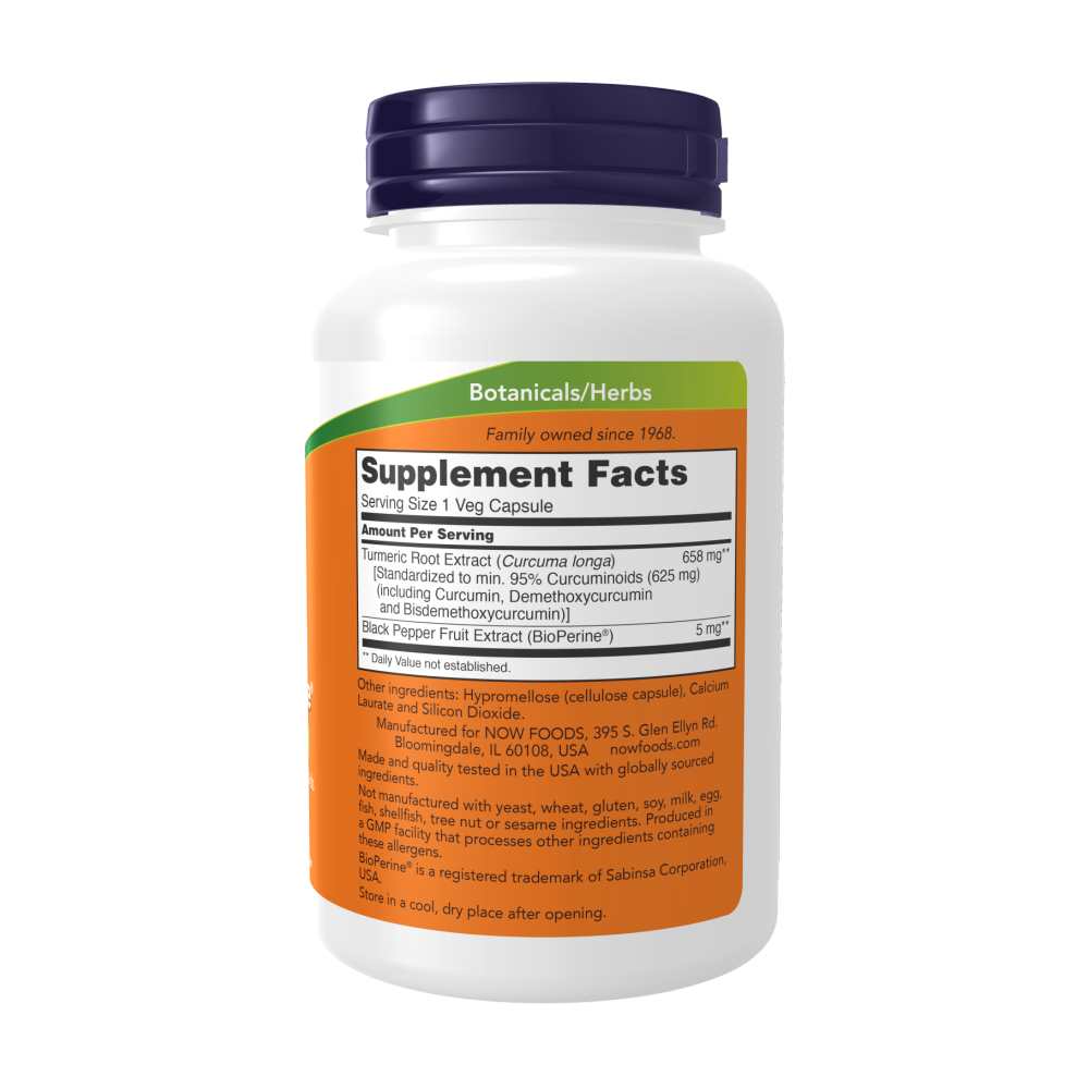 Now Foods Turmeric Curcumin with Bio Perine – 95% Curcuminoids for Immune Support &amp; Absorption – 90 Veg Capsules thumbnail 2