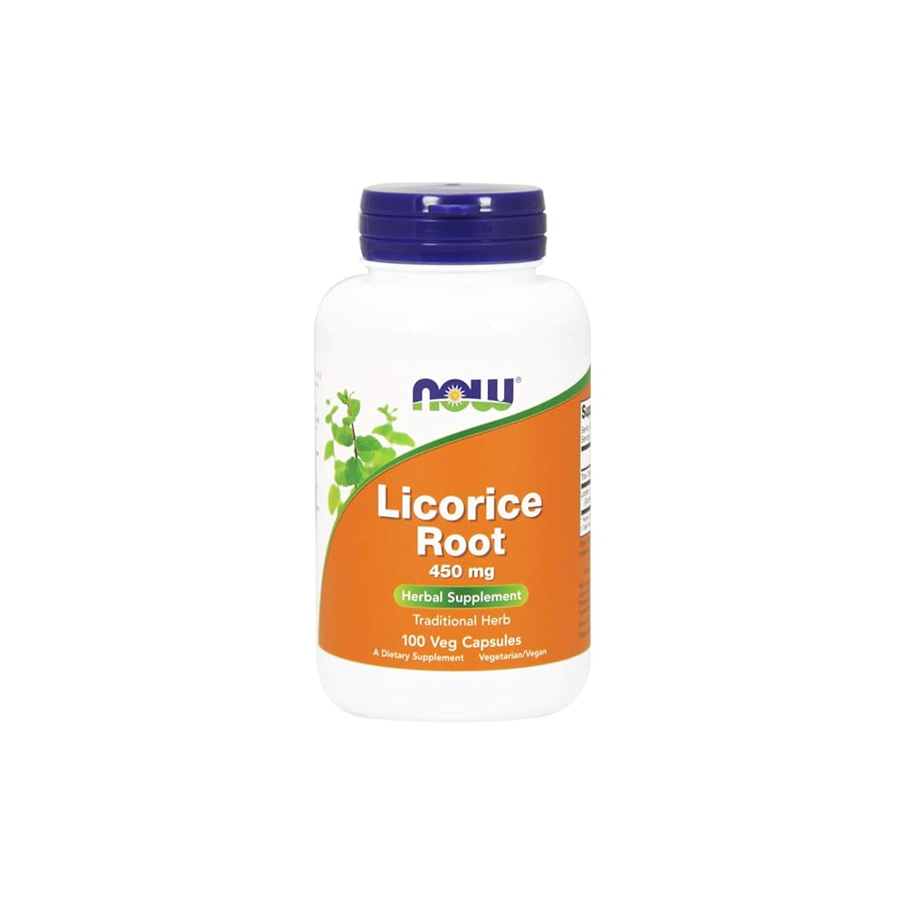 NOW Foods Licorice Root 450mg - 100 Veg Capsules | Herbal Supplement for Digestive &amp; Immune Support