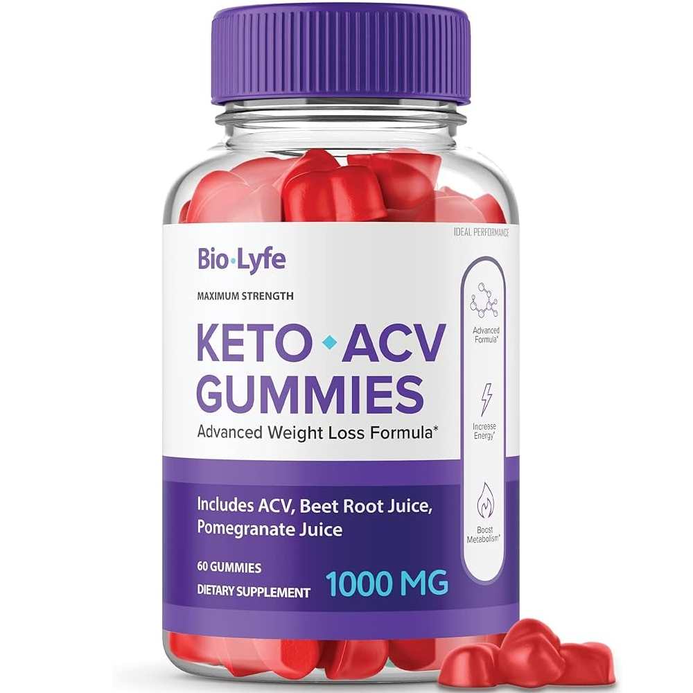 Bio-Lyfe Maximum Strength Keto Acv Gummies, Advanced Weight Loss Formula, 1000mg, Includes Acv, Beet Root Juice &amp; Pomegranate Juice, 60 Gummies, Dietary Supplement