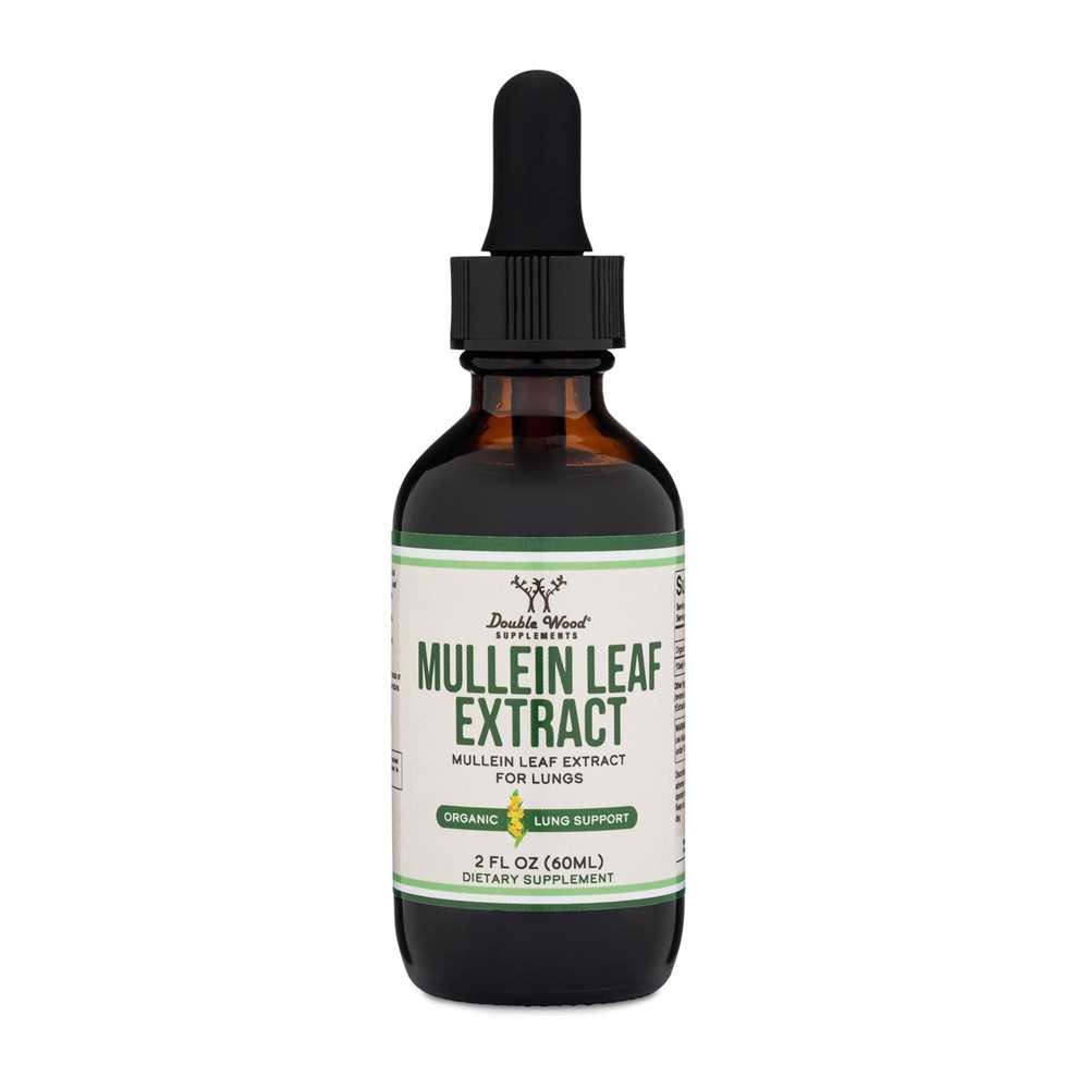 Double Wood Organic Mullein Leaf – Liquid Herbal Lung Cleanse &amp; Support | 60m L
