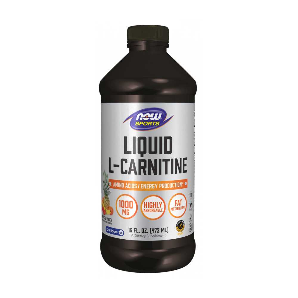 Now Foods L-Carnitine Liquid 1000 Mg – Tropical Punch Flavor – Cellular Energy &amp; Fat Metabolism Support – 473 M L