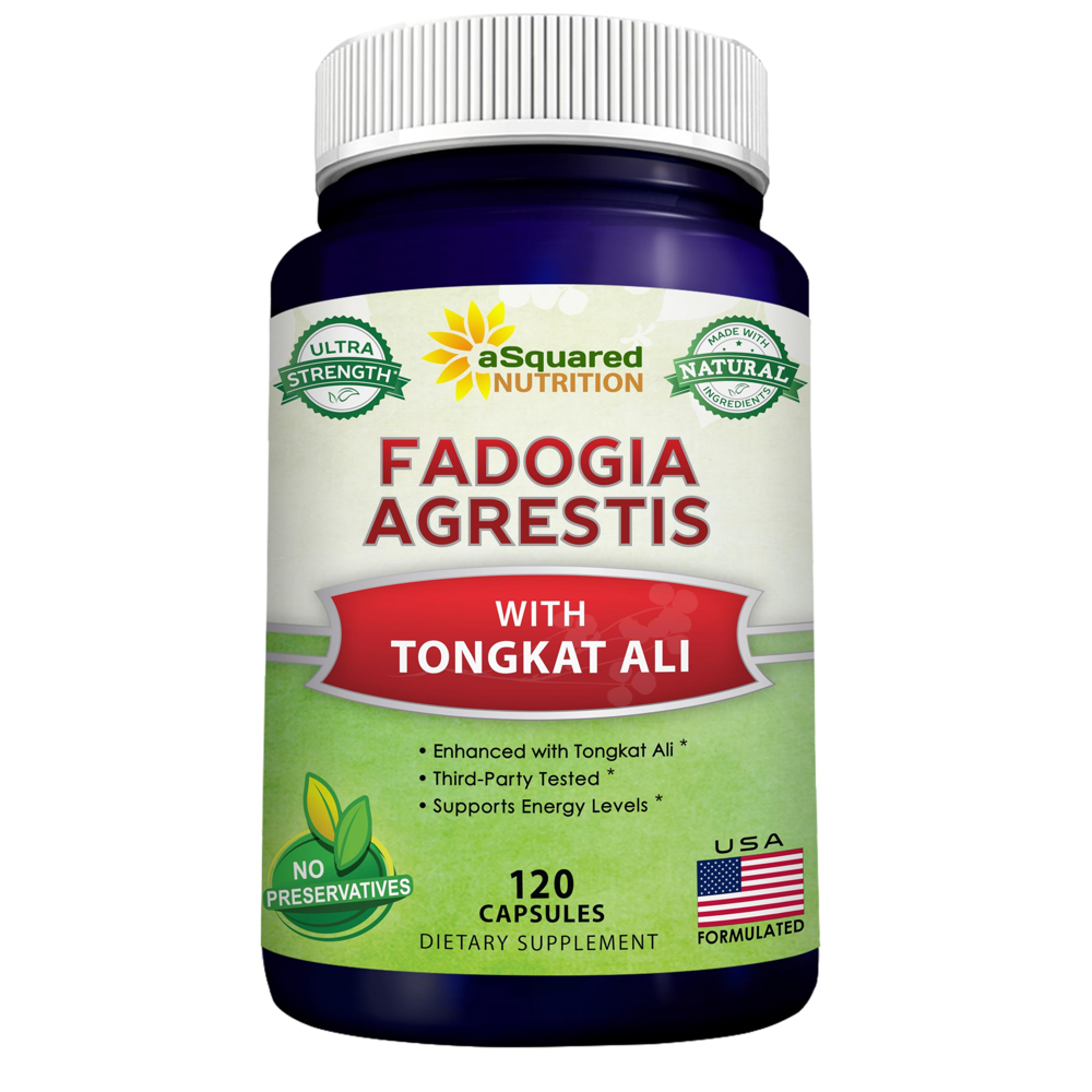 aSquared Nutrition Fadogia Agrestis 1000mg &amp; Tongkat Ali 400mg - 120 Capsules - Supports Energy Level