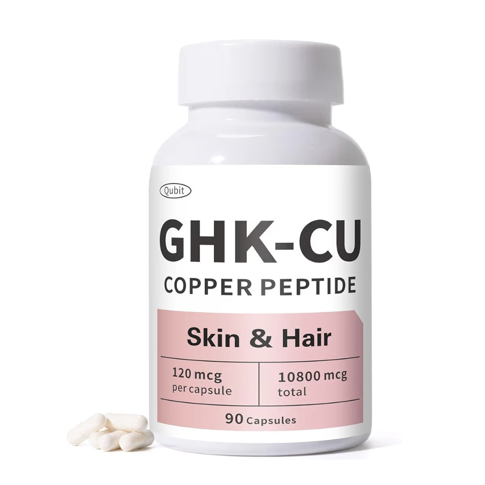 QUBIT GHK-Cu Copper Peptide Supplement for Skin &amp; Hair, Easy 90 Capsules