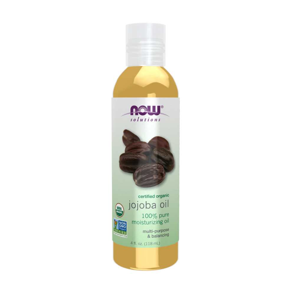Now Foods Certified Organic Jojoba Oil – 100% Pure Moisturizing Oil – Multi-Purpose &amp; Balancing – 4 Oz. (118 M L)